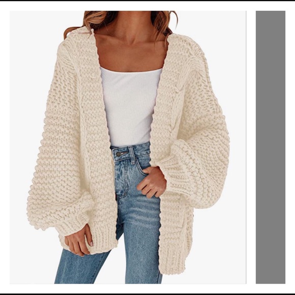 NWTOversized Chunky Cable Knit SweaterCoat - Picture 3 of 8